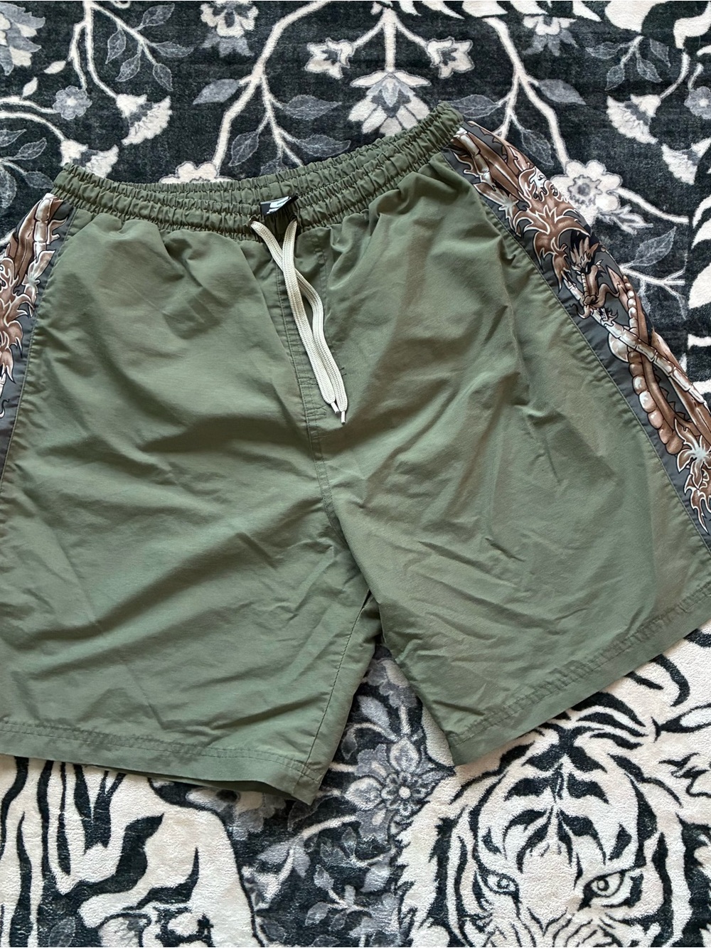 008 - VINTAGE 00s SIGNAL DRAGON SWIM TRUNKS Y2K SHORTS